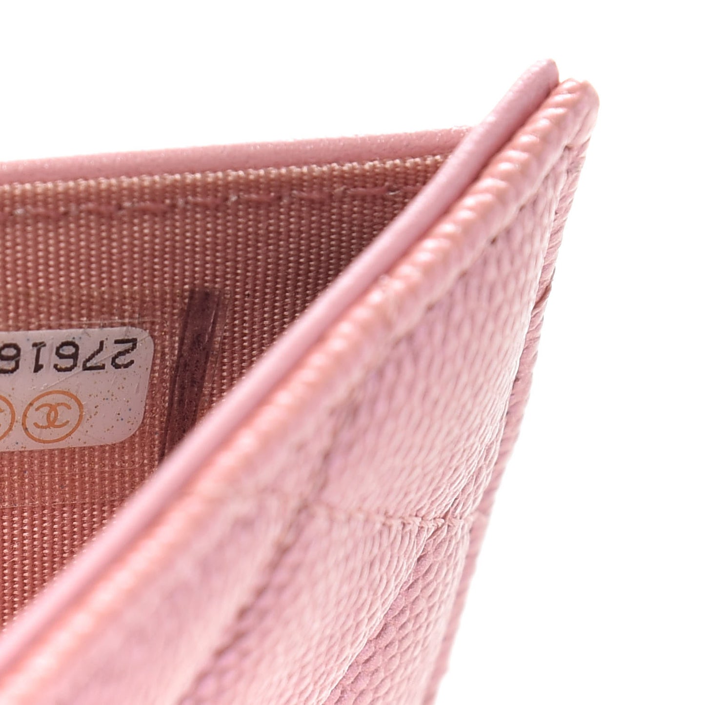 Iridescent Caviar Quilted Small Flap Wallet Rose Pink