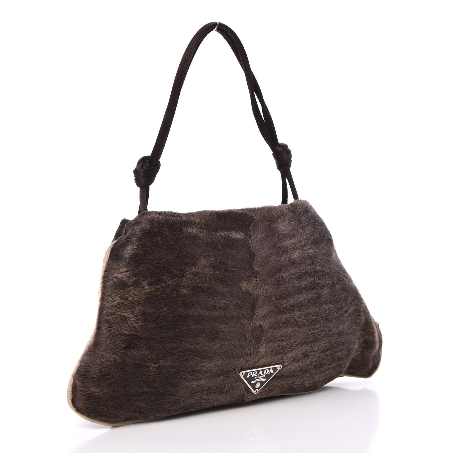 Prada Calf Hair Clutch Brown 3 of 9