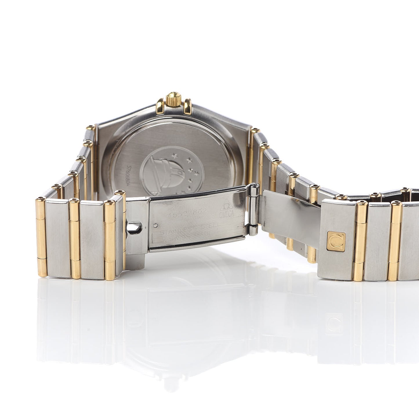 Stainless Steel 18K Yellow Gold 33mm Constellation Quartz Watch White 1312.30