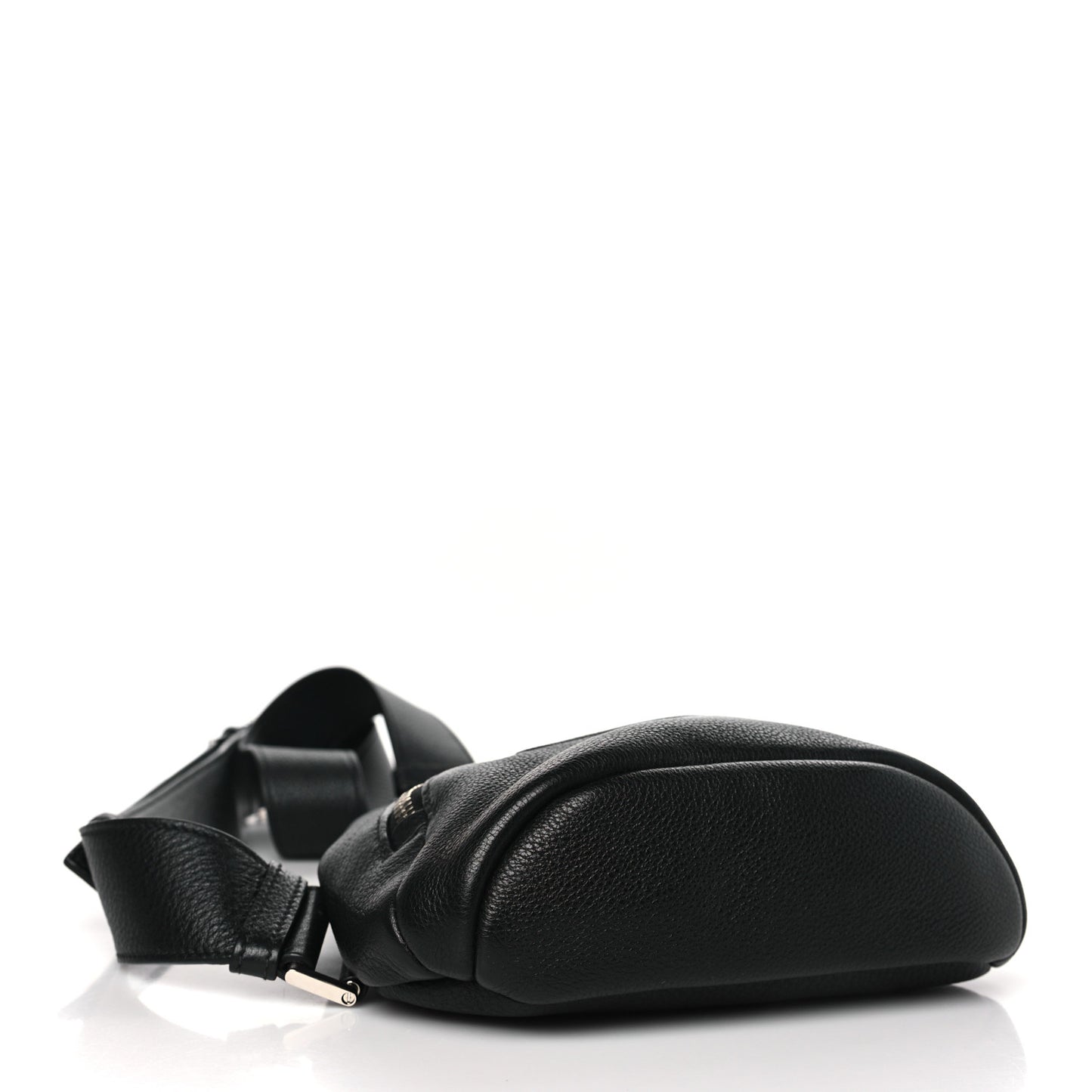 Vitello Daino Logo Embossed Cross Sling Backpack Black