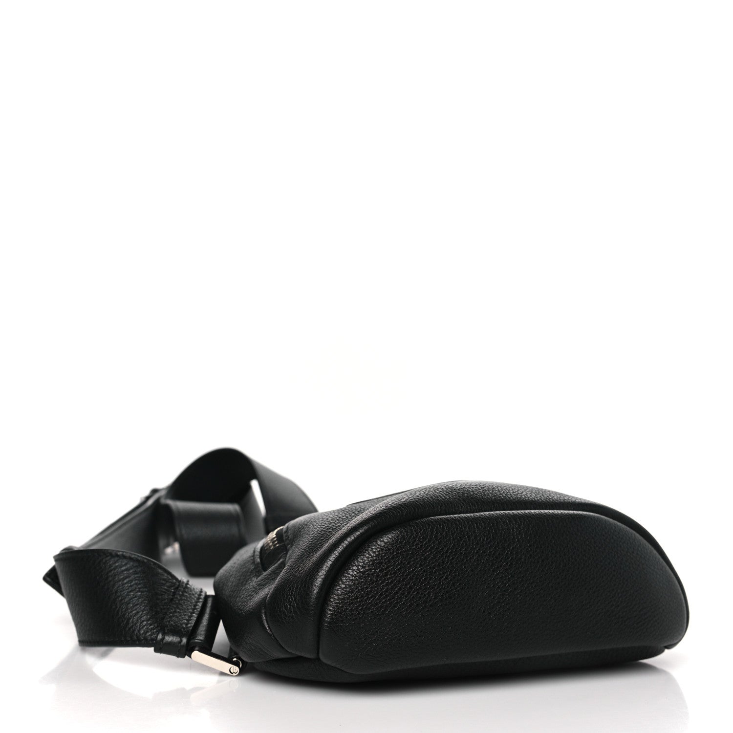 Prada Vitello Daino Logo Embossed Cross Sling Backpack Black 4 of 9