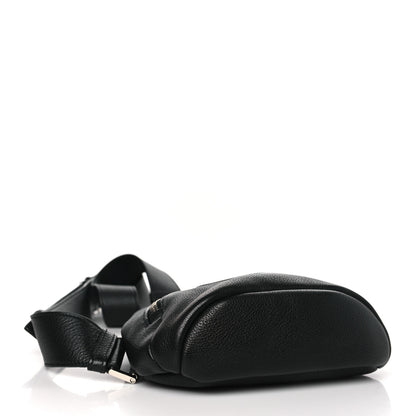 Prada Vitello Daino Logo Embossed Cross Sling Backpack Black 4 of 9
