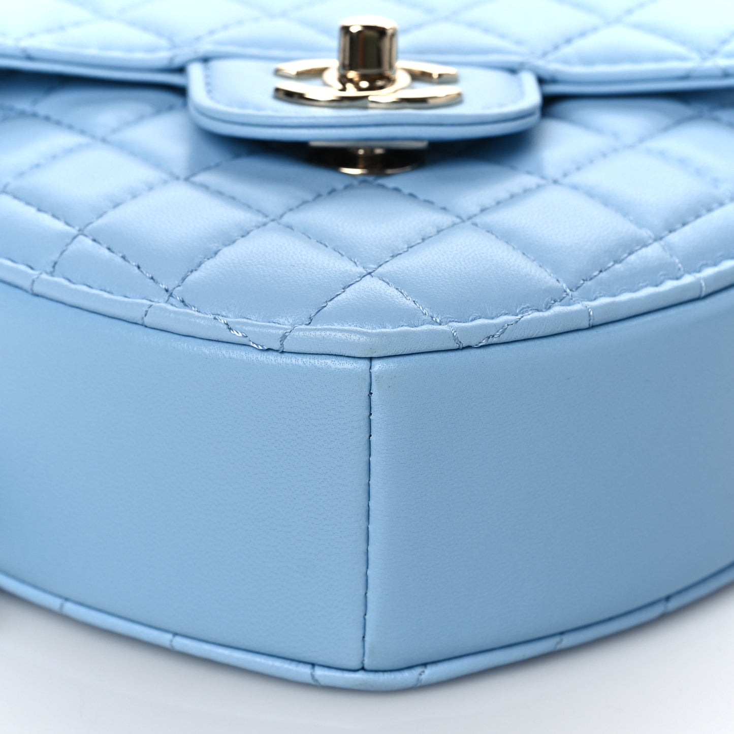 Lambskin Quilted CC In Love Heart Bag Light Blue