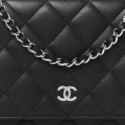 Chanel Lambskin Quilted Wallet On Chain WOC Black 8 of 11
