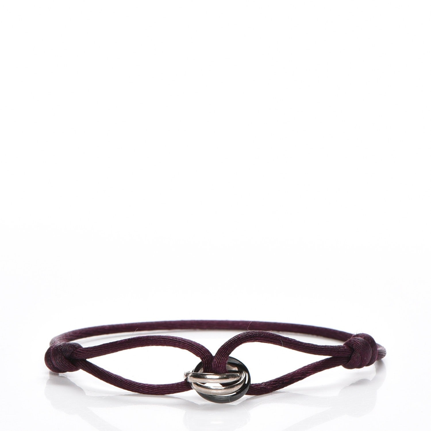 Cartier 18K White Gold Ceramic Trinity Cord Bracelet Purple 1 of 9