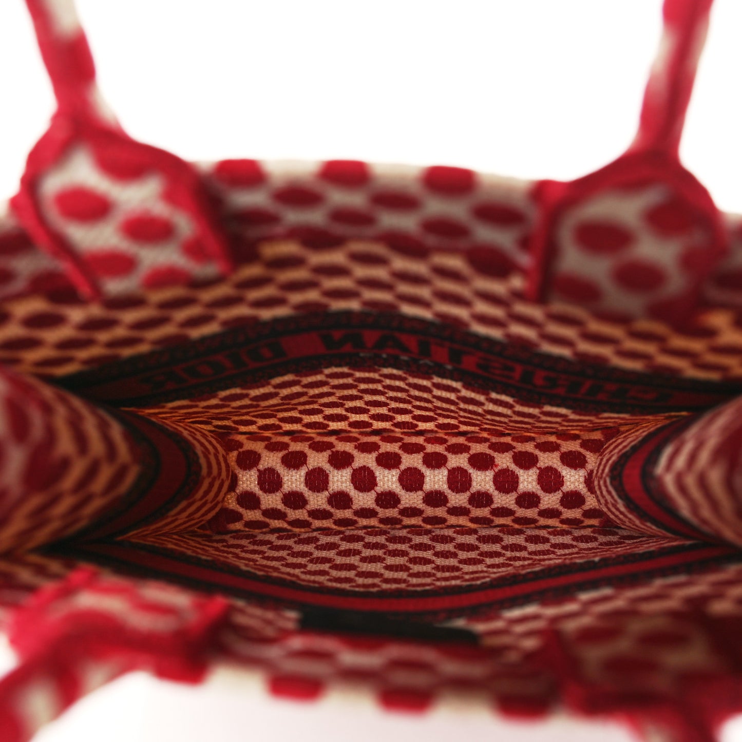 Canvas DiorAmour Dots Vertical Book Tote Red