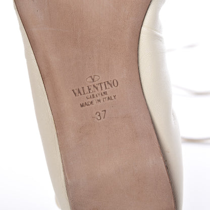 Valentino Garavani Nappa Rockstud Gladiator Lace Up Ballerina Flats 37 Ivory 8 of 11
