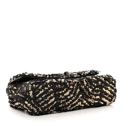 Chanel Sequin Mini Rectangular Flap Black Gold 4 of 11
