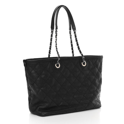 Chanel Grained Calfskin Quilted Small Daily Shopping Tote Black 4 of 13