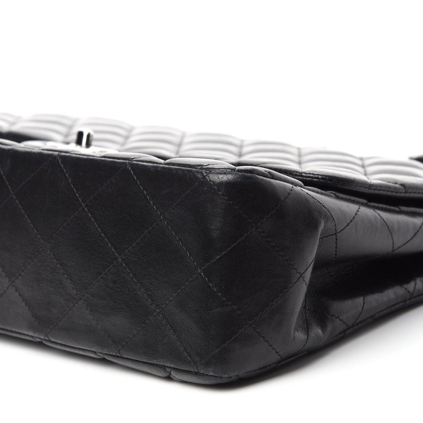 Lambskin Quilted Jumbo Single Flap Black