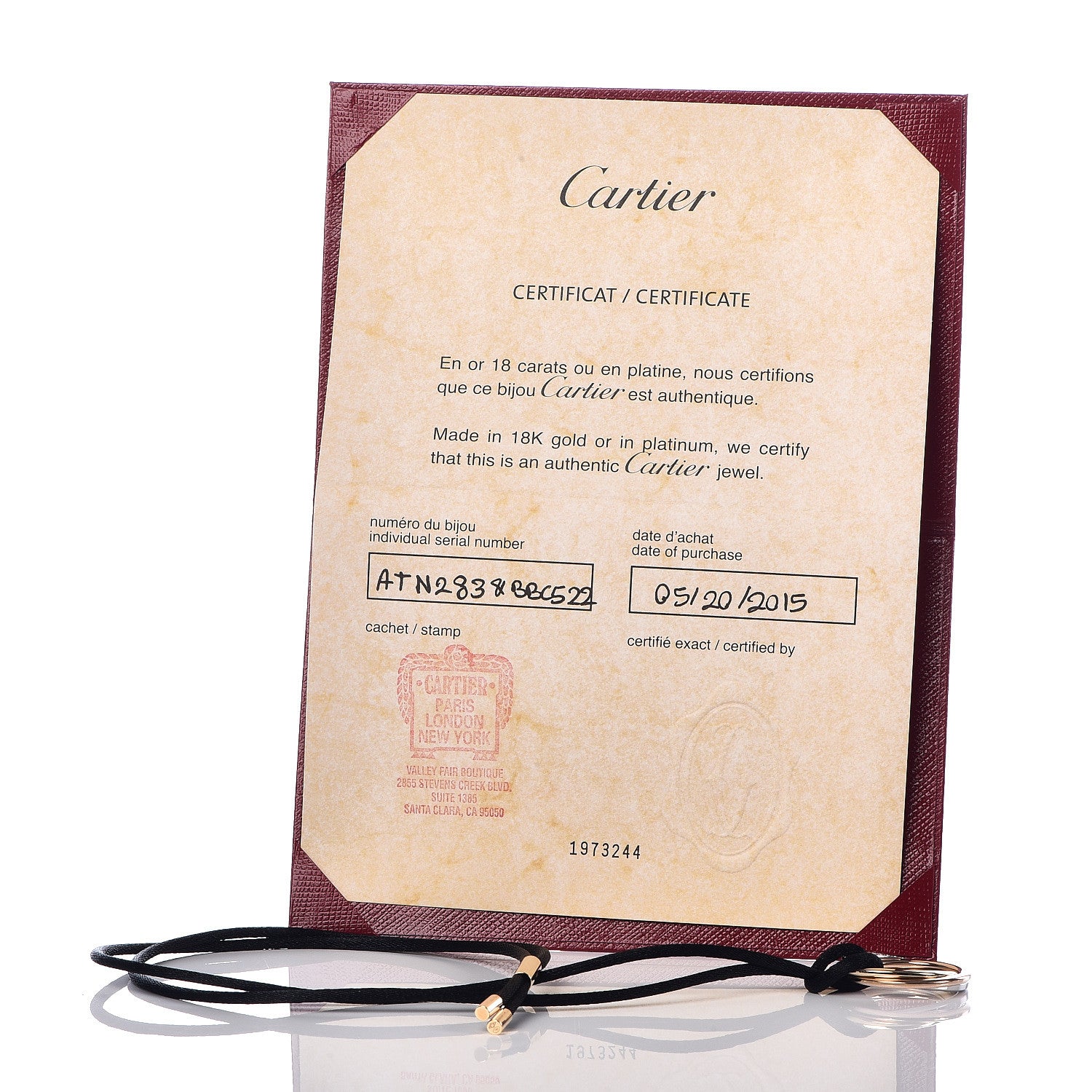 Cartier 18K Pink Yellow White Gold Diamond Trinity Cord Necklace 7 of 7