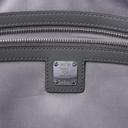 MCM Calfskin Ottomar Monogram Medium Klara Top Zip Tote Charcoal 8 of 10