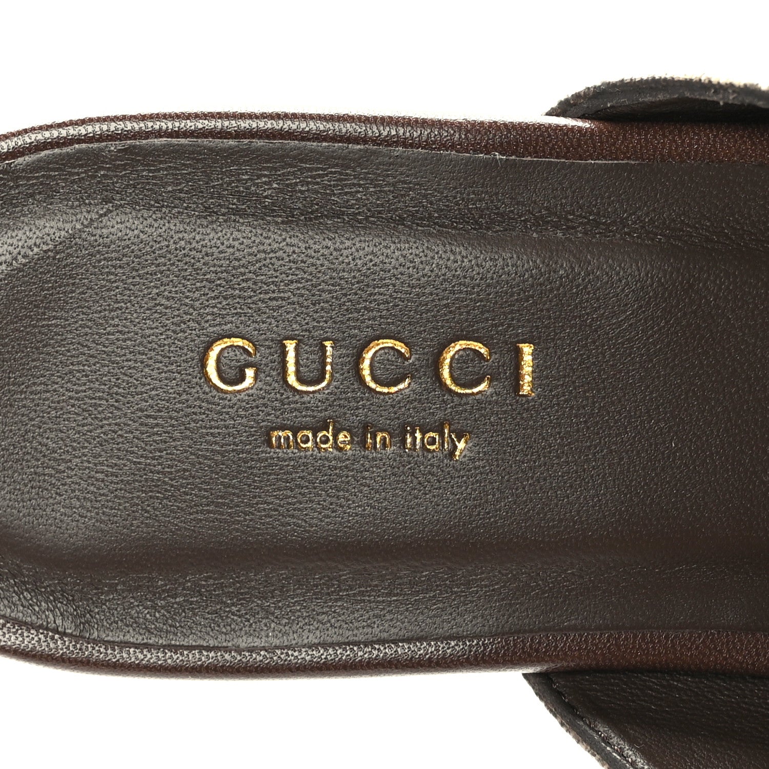 Gucci GG Supreme Monogram Malaga Kid Blondie Thong Sandals 37 Beige Ebony New Acero 6 of 8