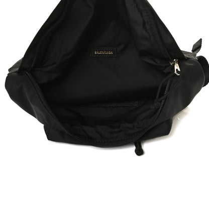 Balenciaga Textured Sport Nylon Logo Embroidered Wheel Beltpack Black 5 of 13