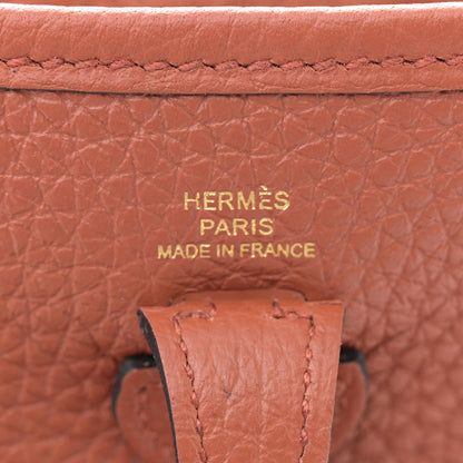 Hermes Taurillon Clemence Maxi Quadrille Evelyne TPM Cuivre Chai Nata Bleu Brume 6 of 11