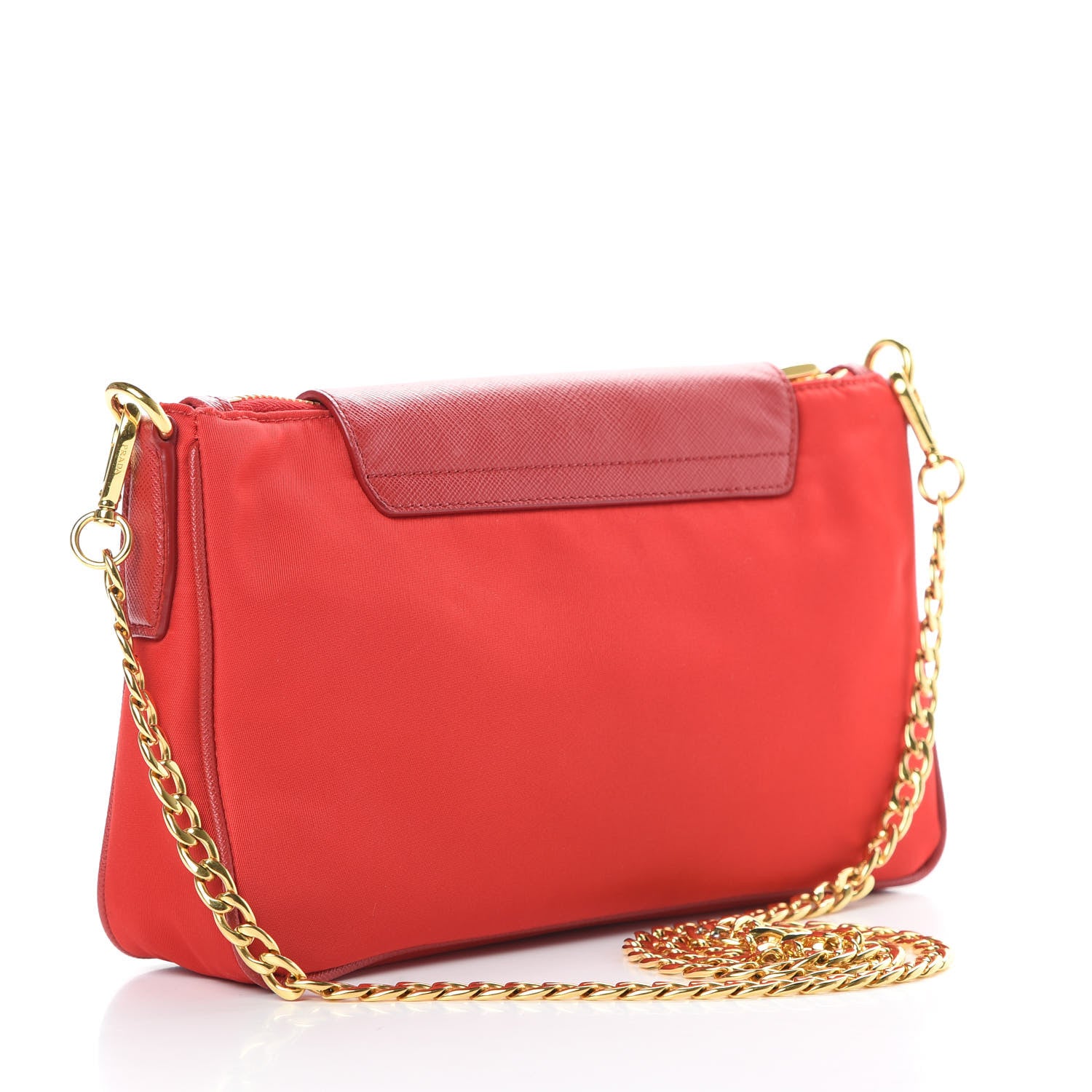 Prada Tessuto Nylon Saffiano Crossbody Bag Rosso 3 of 12