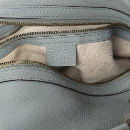 Gucci Pebbled Calfskin Twill Hobo Light Blue 7 of 9