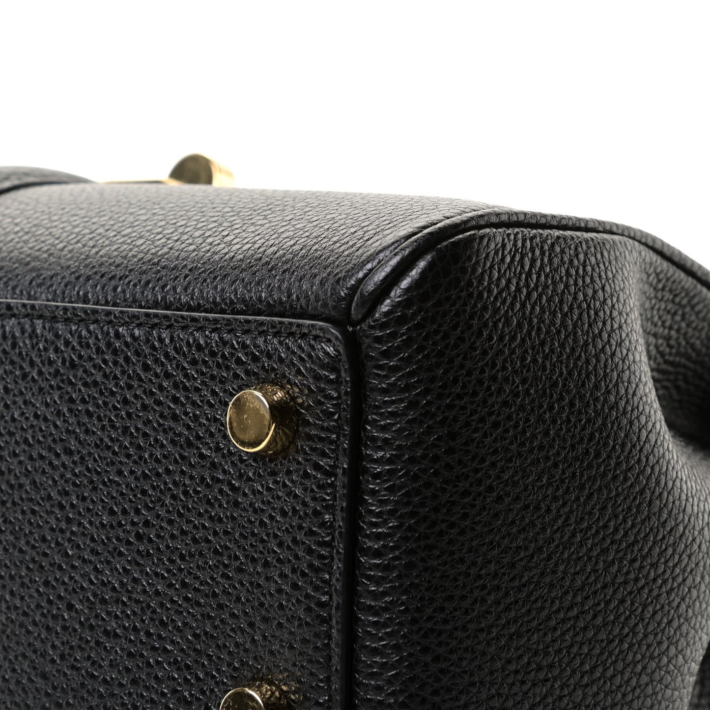 Grained Calfskin Small 16 Top Handle Bag Black