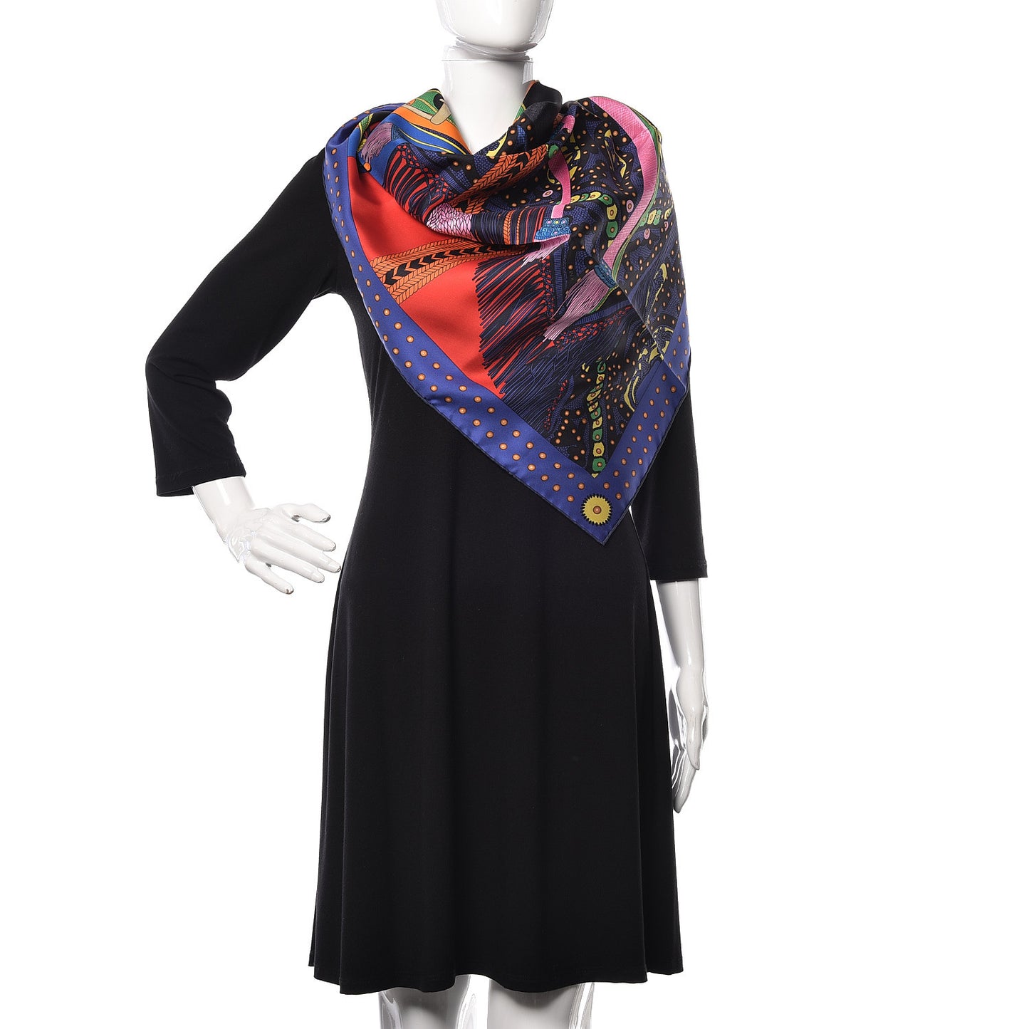 Silk Selle De Dignitaire Scarf 90 Rouge Violet Orange