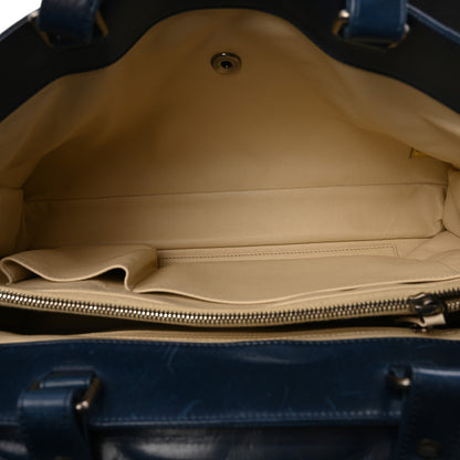 Chanel Glazed Calfskin Boy Satchel Flap Blue 5 of 14