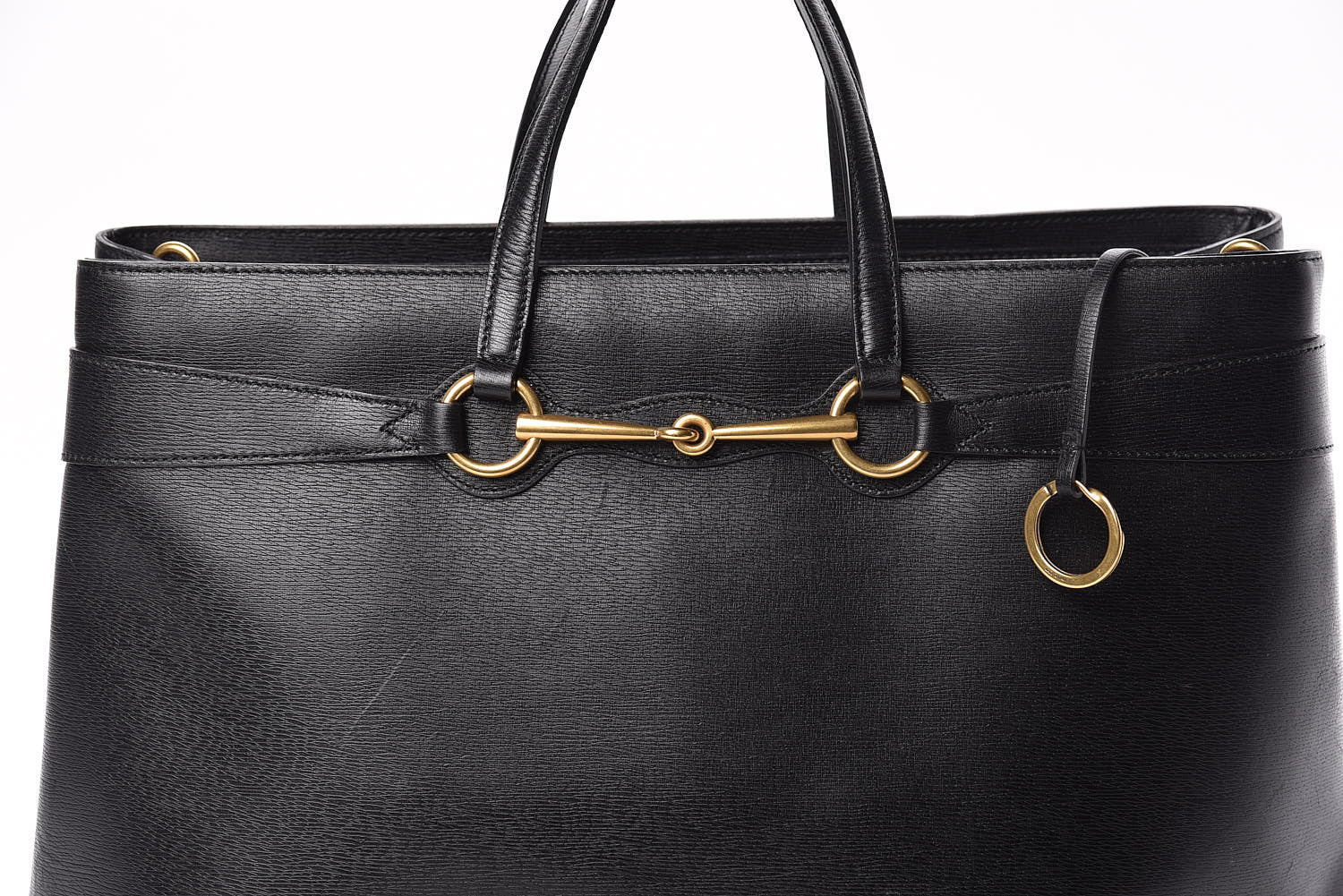 Gucci Textured Calfskin Large Bright Bit Tote Black 8 of 16