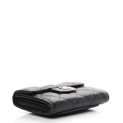 Chanel Caviar Quilted Flap Card Holder Wallet Black 3 of 8