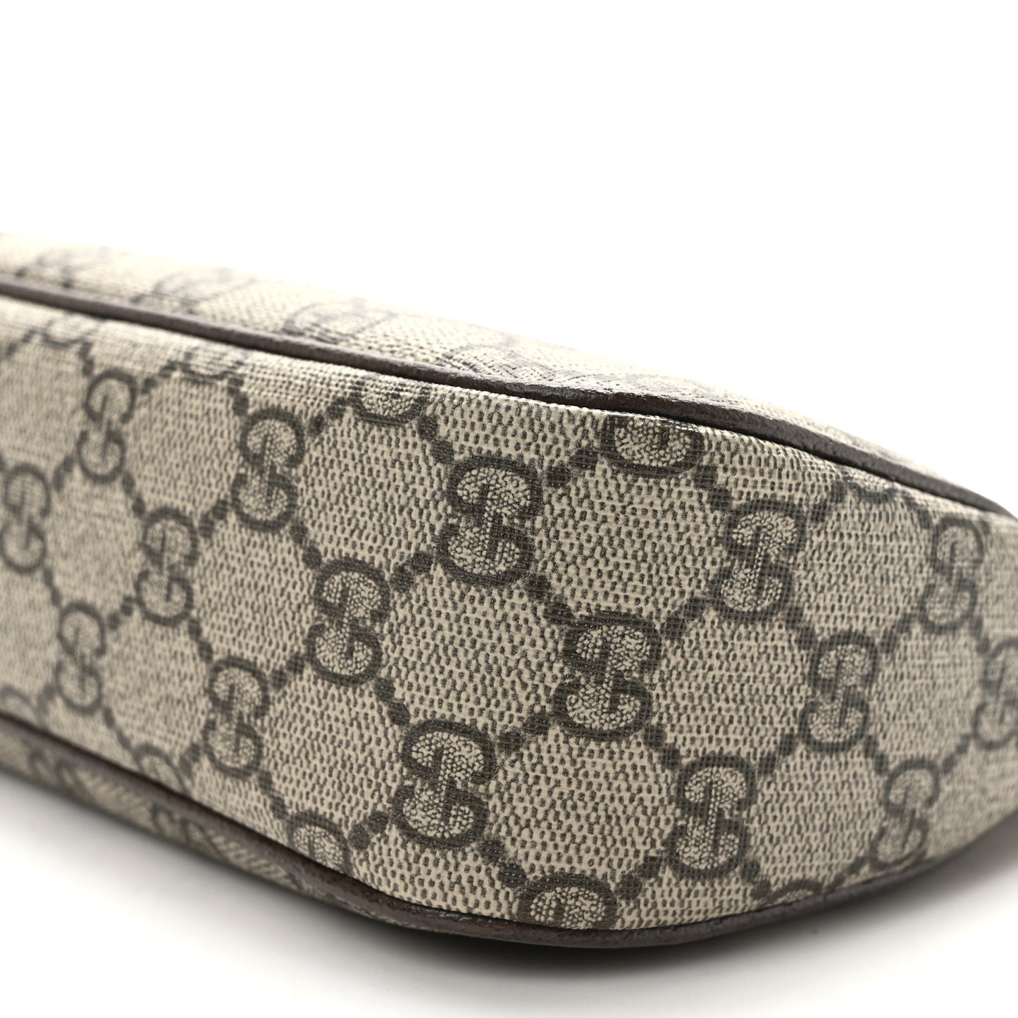 GG Supreme Monogram Textured Dollar Calfskin Web Small Ophidia GG Handbag Beige Ebony New Acero