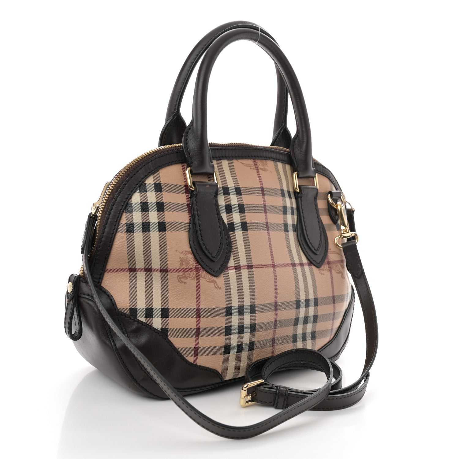 Burberry Haymarket Check Small Orchard Bowling Bag Chocolate 3 of 12