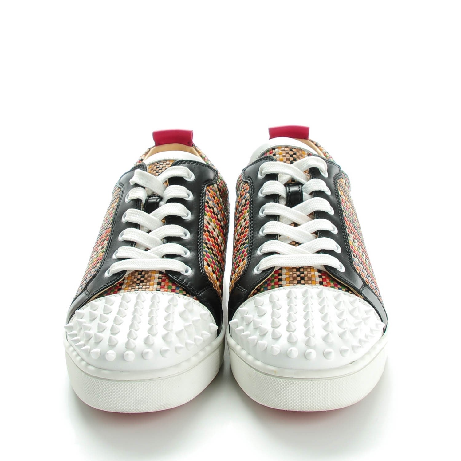 Christian Louboutin Woven Calfskin Louis Spikes Flat Sneakers 45 Multi 2 of 8