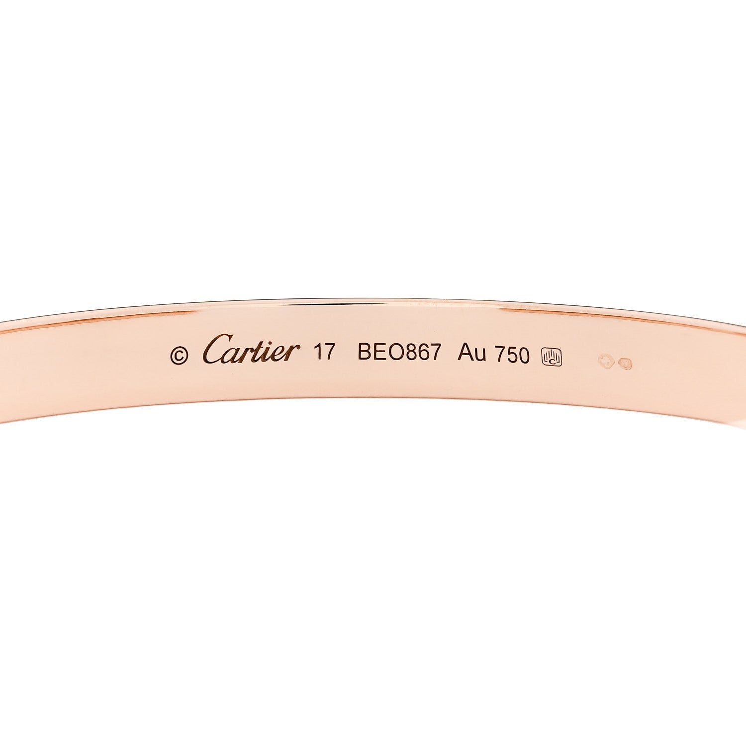 Cartier 18K Pink Gold LOVE Cuff Bracelet 17 3 of 3