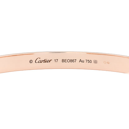 Cartier 18K Pink Gold LOVE Cuff Bracelet 17 3 of 3