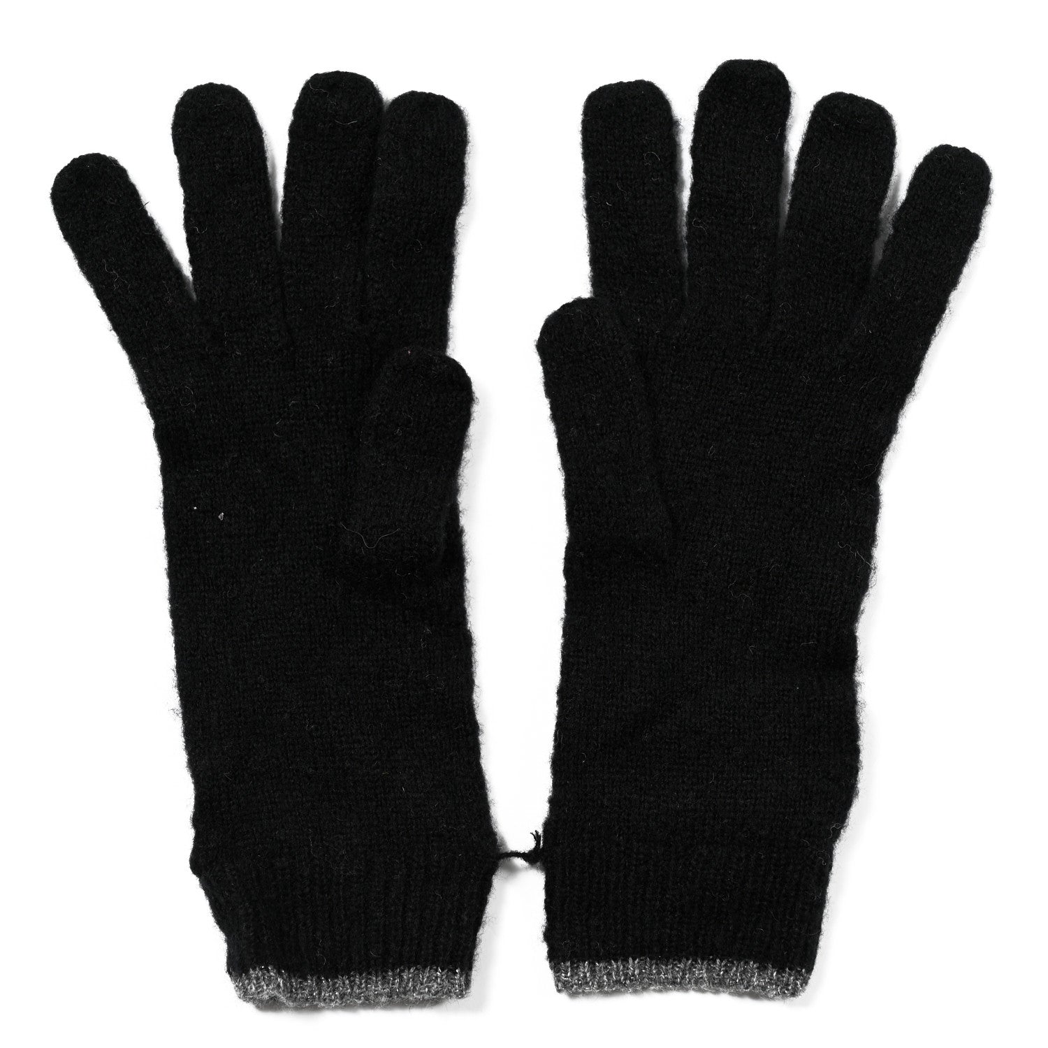 Chanel Cashmere Silk CC Gloves Dark Grey 2 of 4