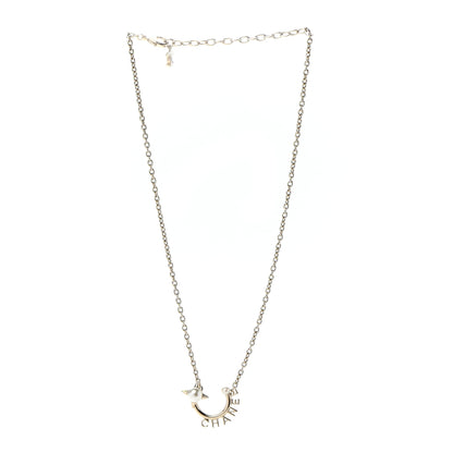 Chanel Pearl Logo Necklace Gold 3 of 7