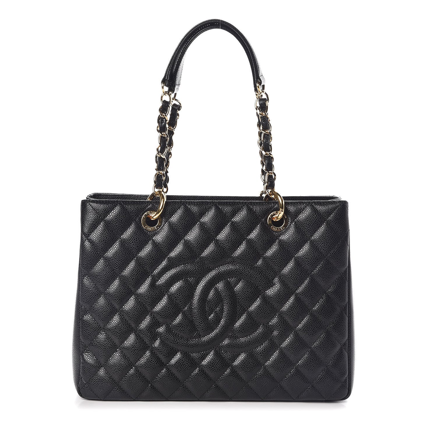 Caviar Quilted Grand Shopping Tote GST Black