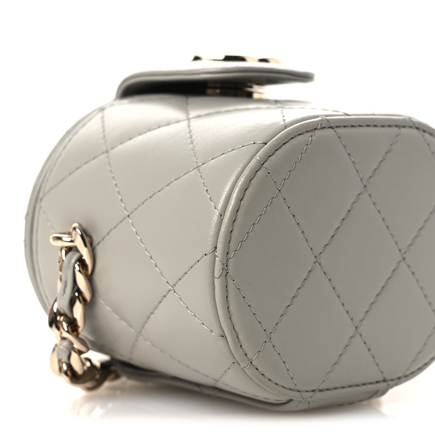 Chanel Lambskin Quilted Mini Vanity Case With Chain Grey 9 of 11