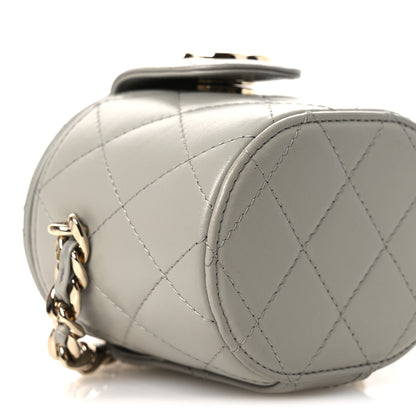 Chanel Lambskin Quilted Mini Vanity Case With Chain Grey 9 of 11