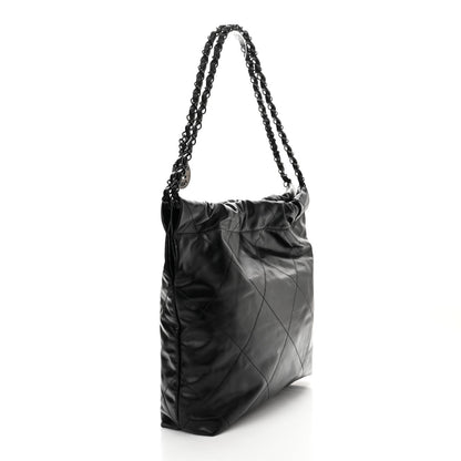 Chanel Shiny Calfskin Quilted Small Chanel 22 So Black 4 of 12