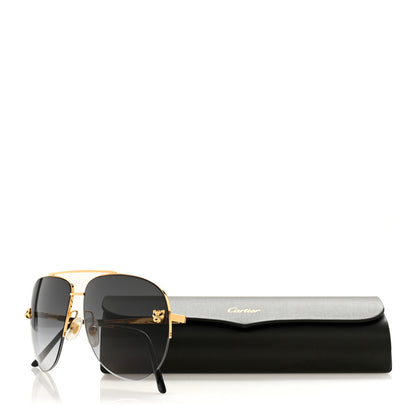 Cartier Panthere De Cartier Aviator Sunglasses CT0065S Gold 7 of 7