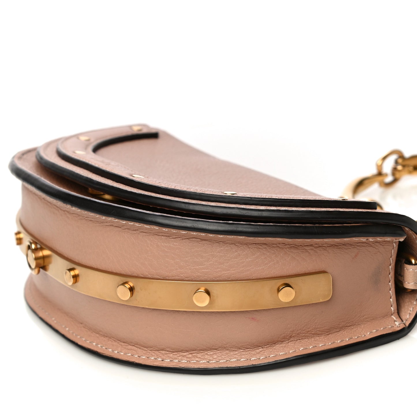 Calfskin Small Nile Bracelet Minaudiere Bag Biscotti Beige