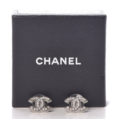Chanel Crystal CC Earrings Silver 6 of 6