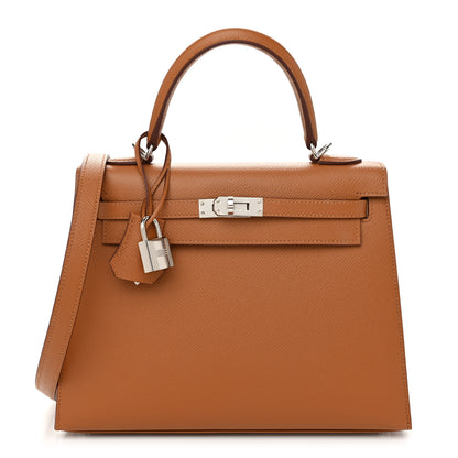 Hermes Epsom Verso Kelly Sellier 25 Caramel Jaune Ambre 1 of 13