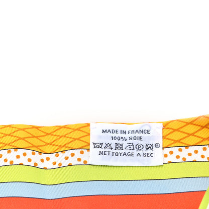 Hermes Silk Twilly Grand Theatre Nouveau Soleil Vert Fluo Multicolor 3 of 4