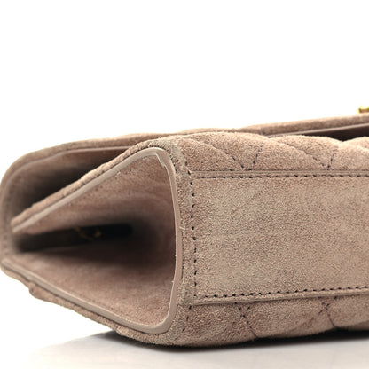 Saint Laurent Suede Mixed Matelasse Triquilt Small Monogram Envelope Satchel Rosy Sand 8 of 9
