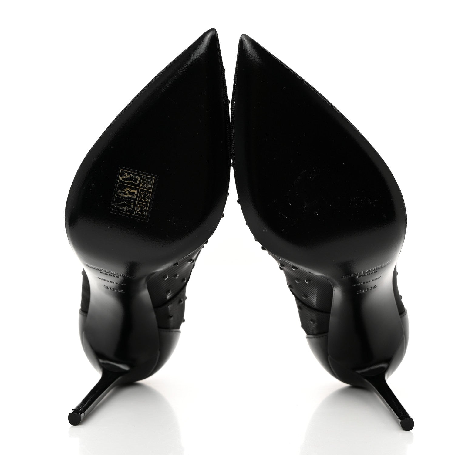 Saint Laurent Rhinestone Mesh 105 Anja Pumps 36.5 Black 5 of 7