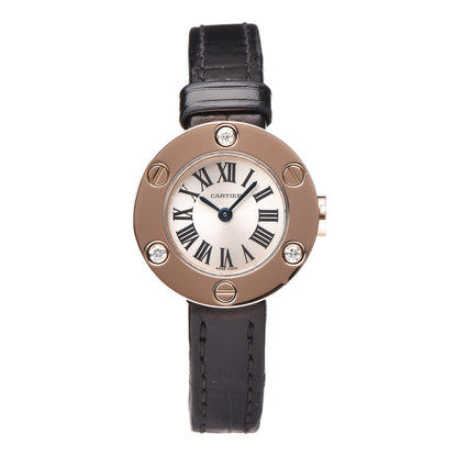 Cartier 18K Pink Gold Alligator Diamond 23mm Love Quartz Watch 1 of 8