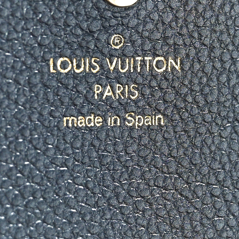 Louis Vuitton Metallic Empreinte Monogram Crystal Flower Sarah Wallet Navy Blue 6 of 8