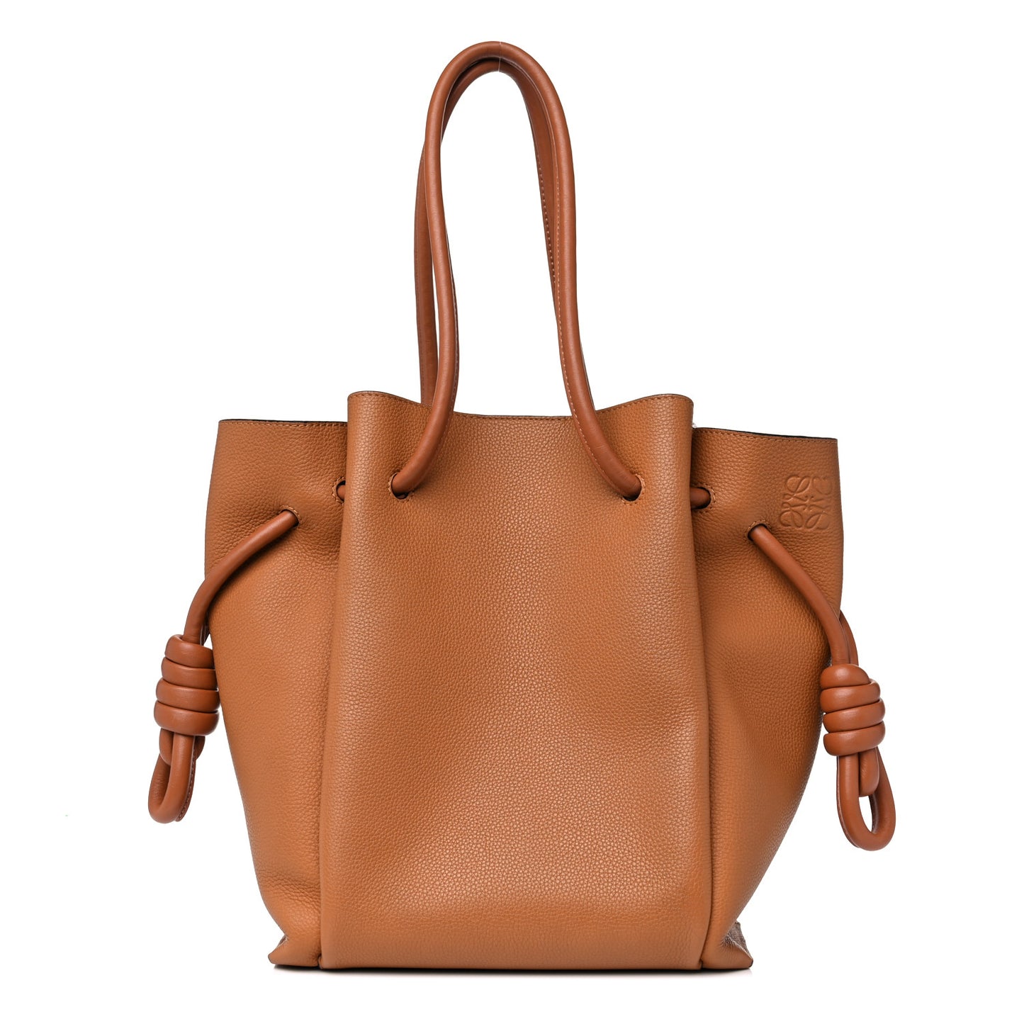 Calfskin Medium Flamenco Knot Bag Tan Light Caramel