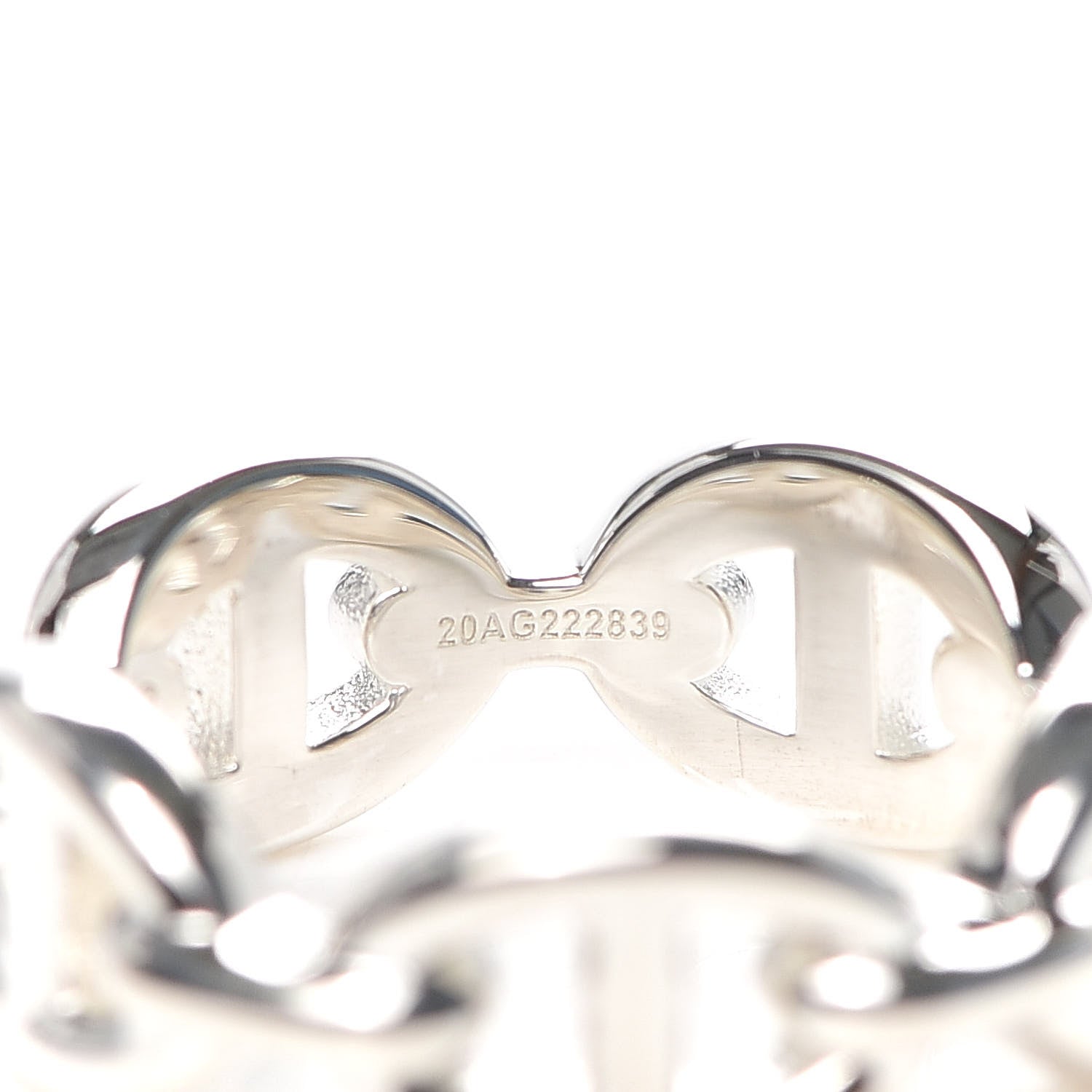 Hermes Sterling Silver PM Chaine d'Ancre Enchainee Band Ring 51 5.75 6 of 7