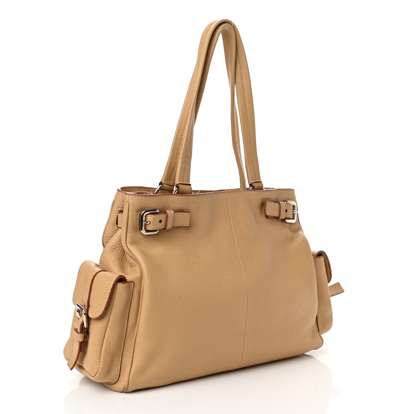 Vitello Daino Side Pocket Tote Naturale