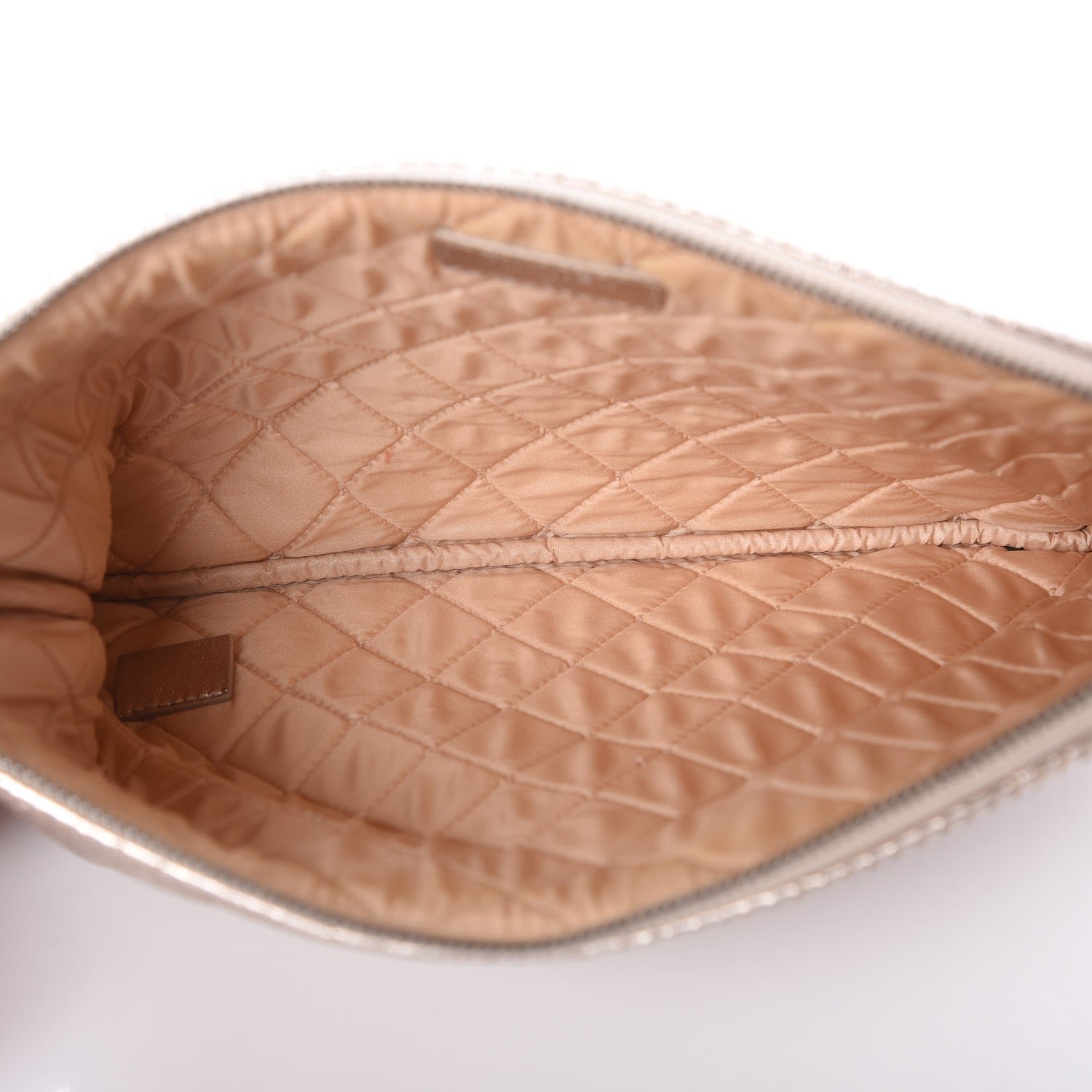 Chanel Metallic Perforated Lambskin Quilted Medium Cosmetic Case Light Gold 5 of 8